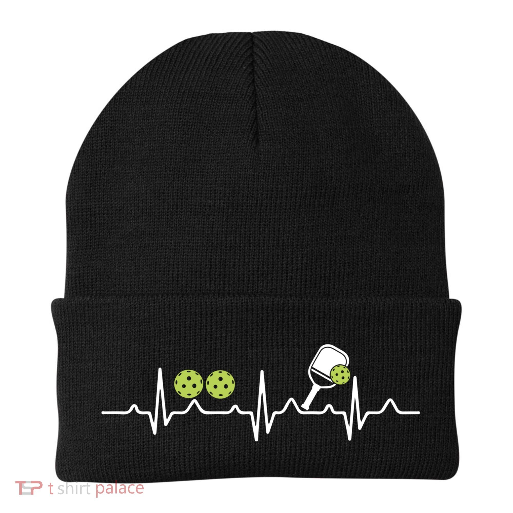 Heartbeat Pulse Pickleball Funny Gift Beanie