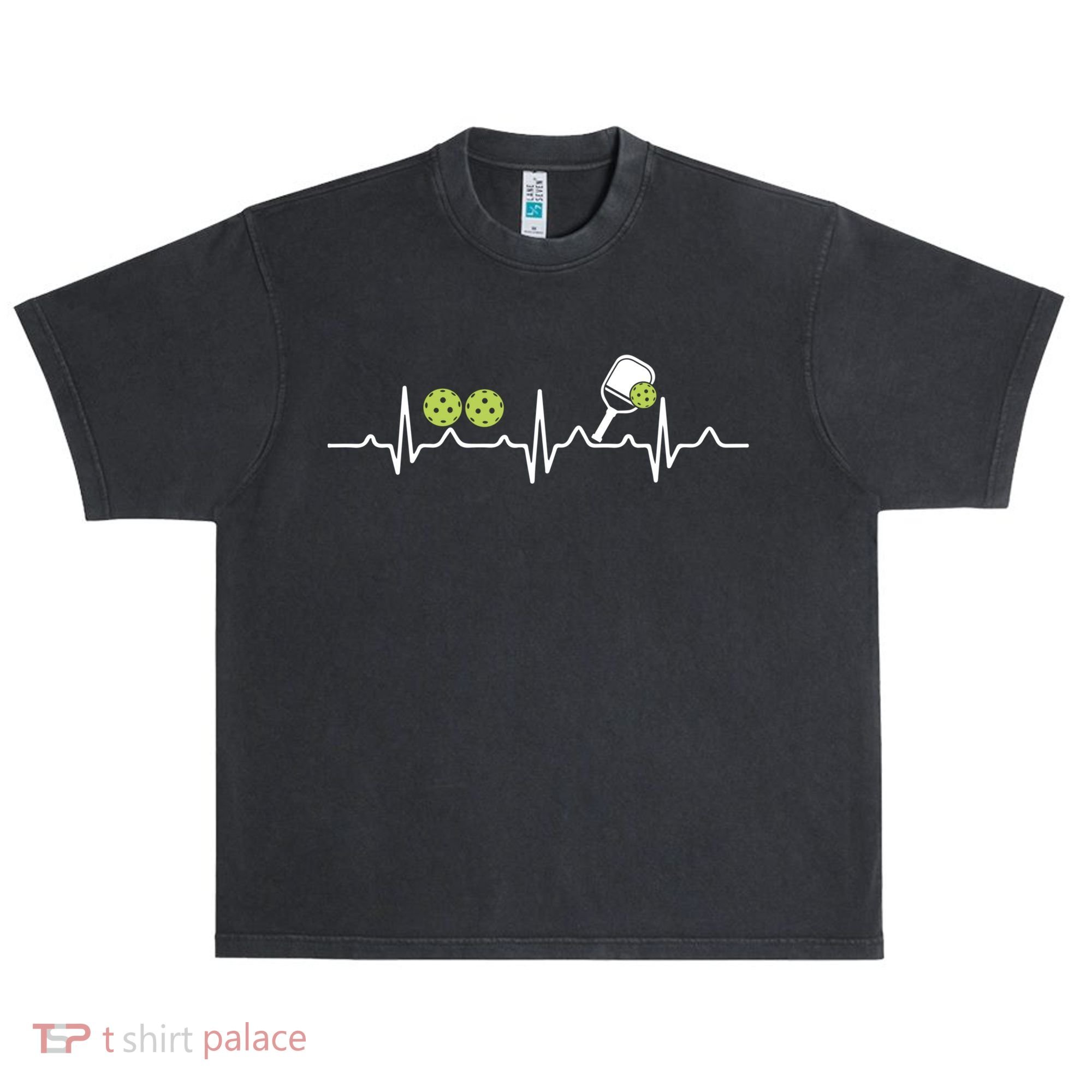 Heartbeat Pulse Pickleball Funny Gift Urban Oversized Heavyweight T-Shirt