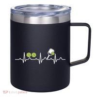 Heartbeat Pulse Pickleball Funny Gift 12oz Stainless Steel Coffee Mug thumb 0