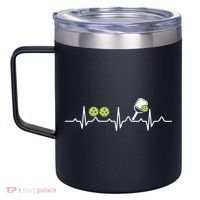 Heartbeat Pulse Pickleball Funny Gift 12oz Stainless Steel Coffee Mug thumb 2