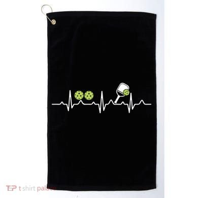 Heartbeat Pulse Pickleball Funny Gift Golf Towel