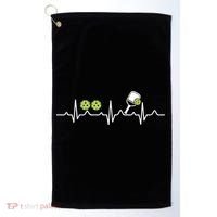 Heartbeat Pulse Pickleball Funny Gift Golf Towel thumb 0
