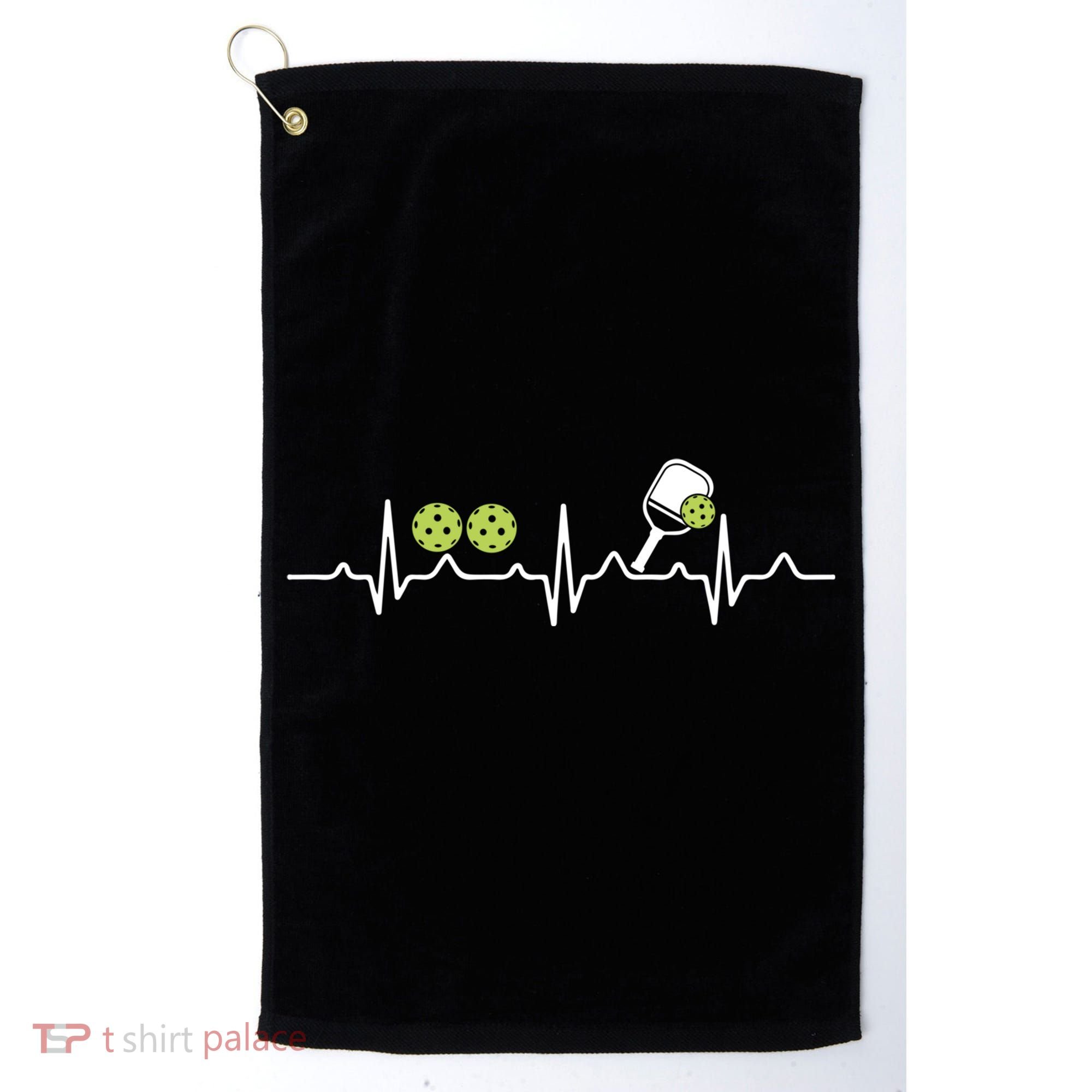 Heartbeat Pulse Pickleball Funny Gift Golf Towel
