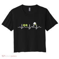 Heartbeat Pulse Pickleball Funny Gift Women's Crop Top Tee thumb 0