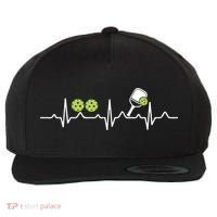 Heartbeat Pulse Pickleball Funny Gift Wool Snapback Cap thumb 0