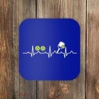 Heartbeat Pulse Pickleball Funny Gift Coaster thumb 0