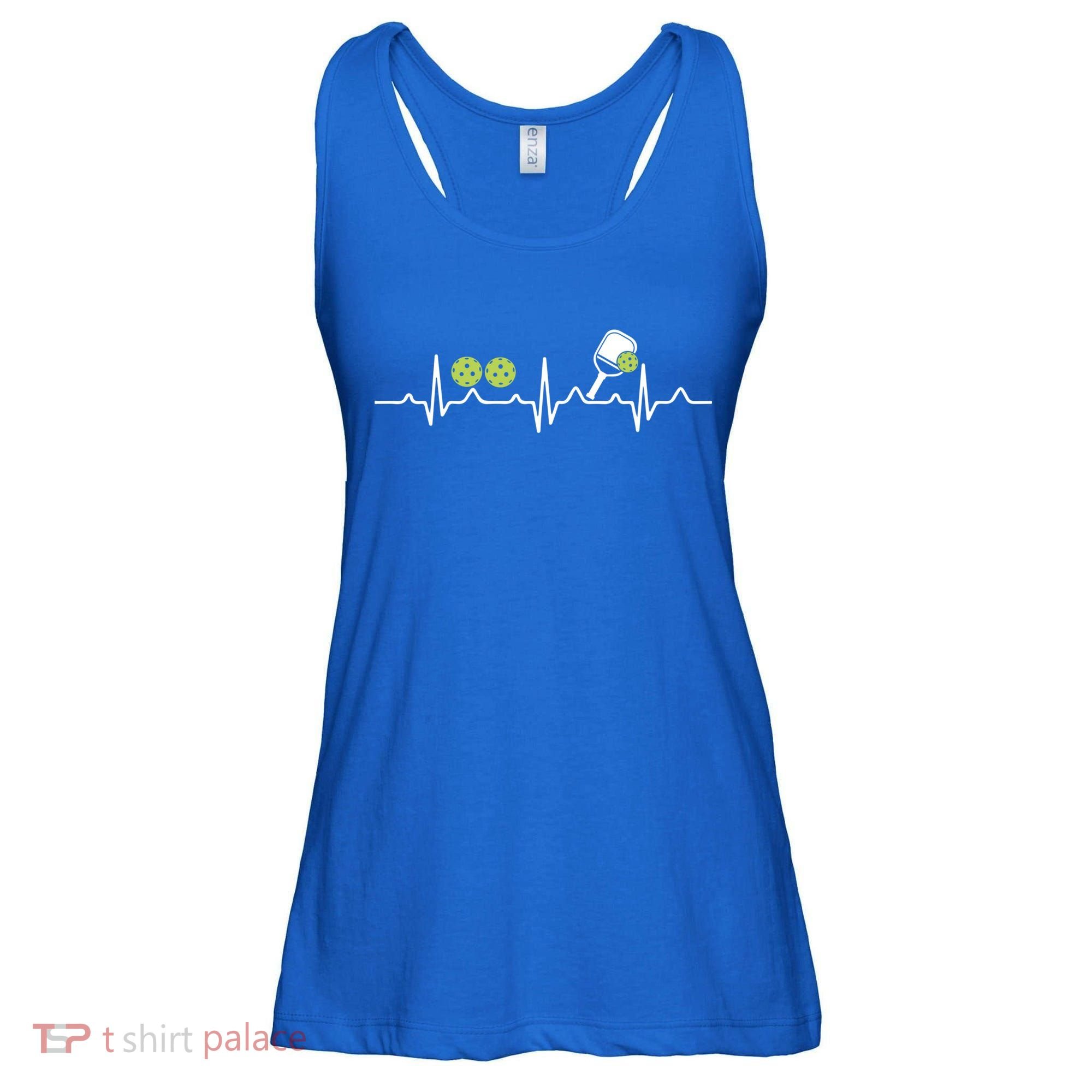 Heartbeat Pulse Pickleball Funny Gift Ladies Essential Flowy Tank