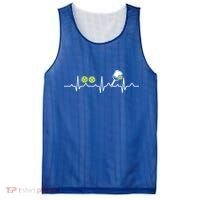 Heartbeat Pulse Pickleball Funny Gift Mesh Reversible Basketball Jersey Tank thumb 0