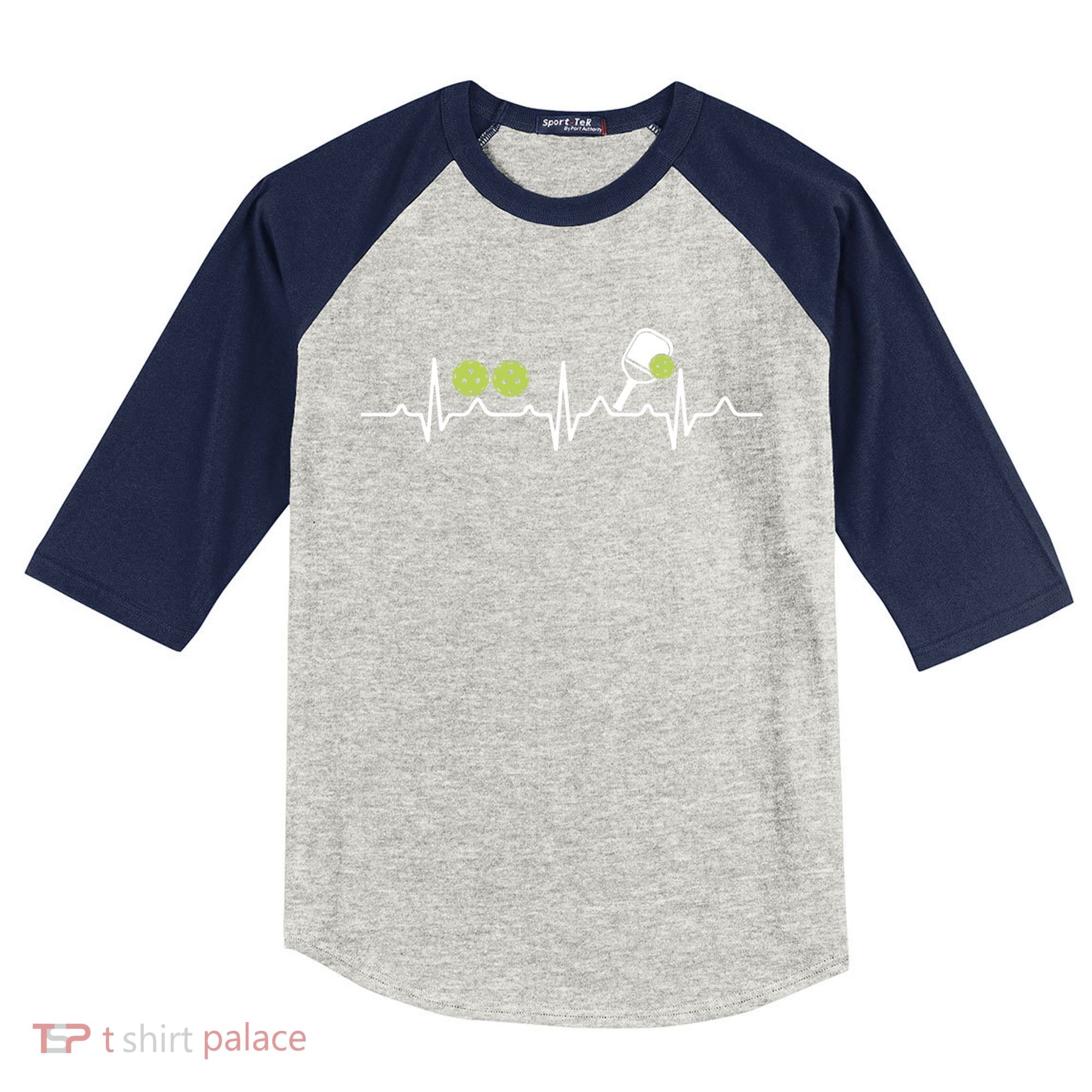 Heartbeat Pulse Pickleball Funny Gift Kids Colorblock Raglan Jersey
