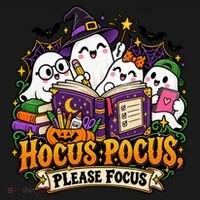 Hocus Pocus Please Focus Ghost Study Group Button thumb 1