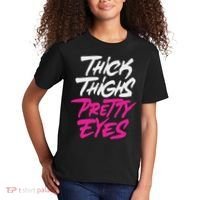 Happy & Positive Quotes And Sayings Thick Thighs Pretty Eyes Kids T-Shirt thumb 2