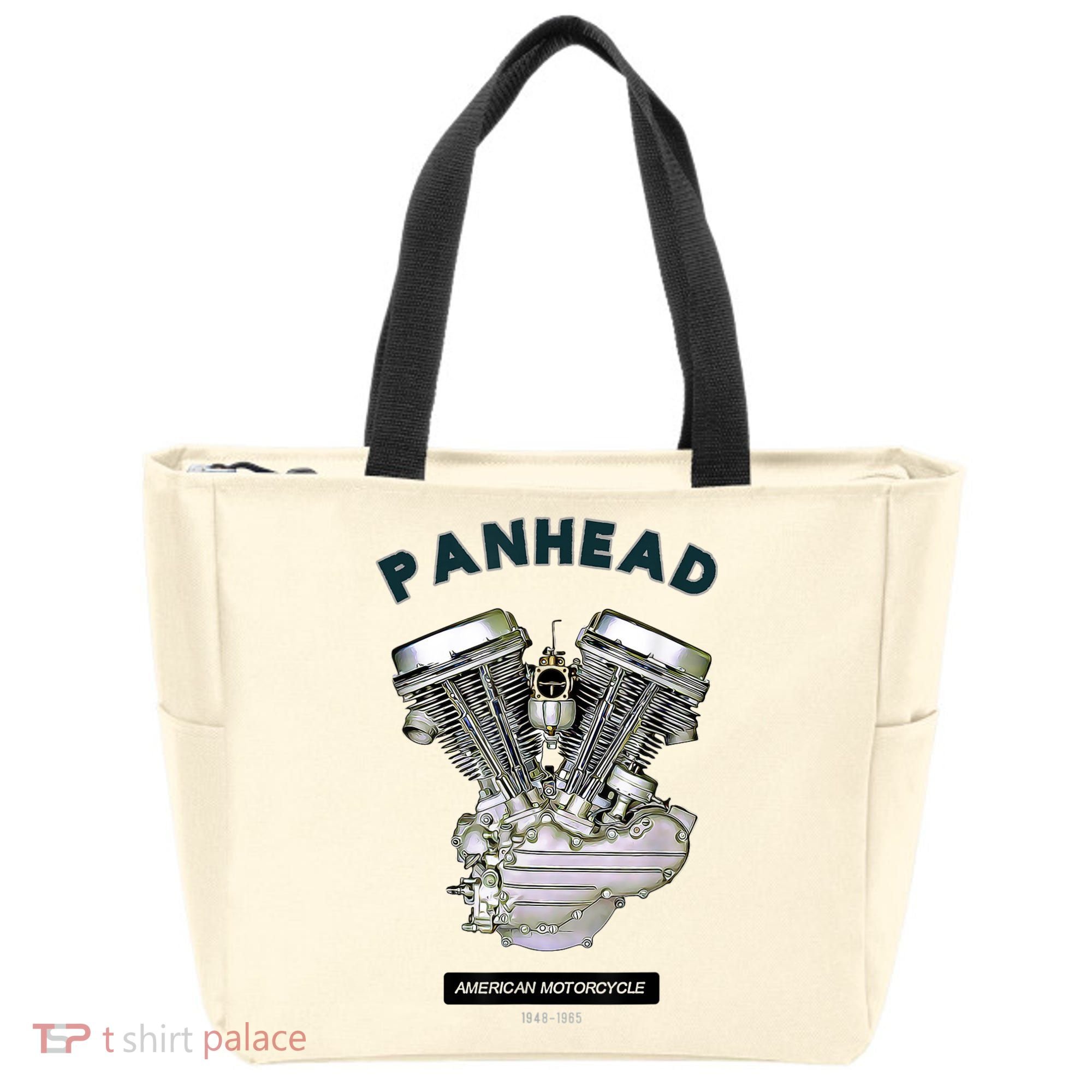 HD PanHead Retro VTwin Engine Motorcycle 48 65 Biker Gear Tote Bag