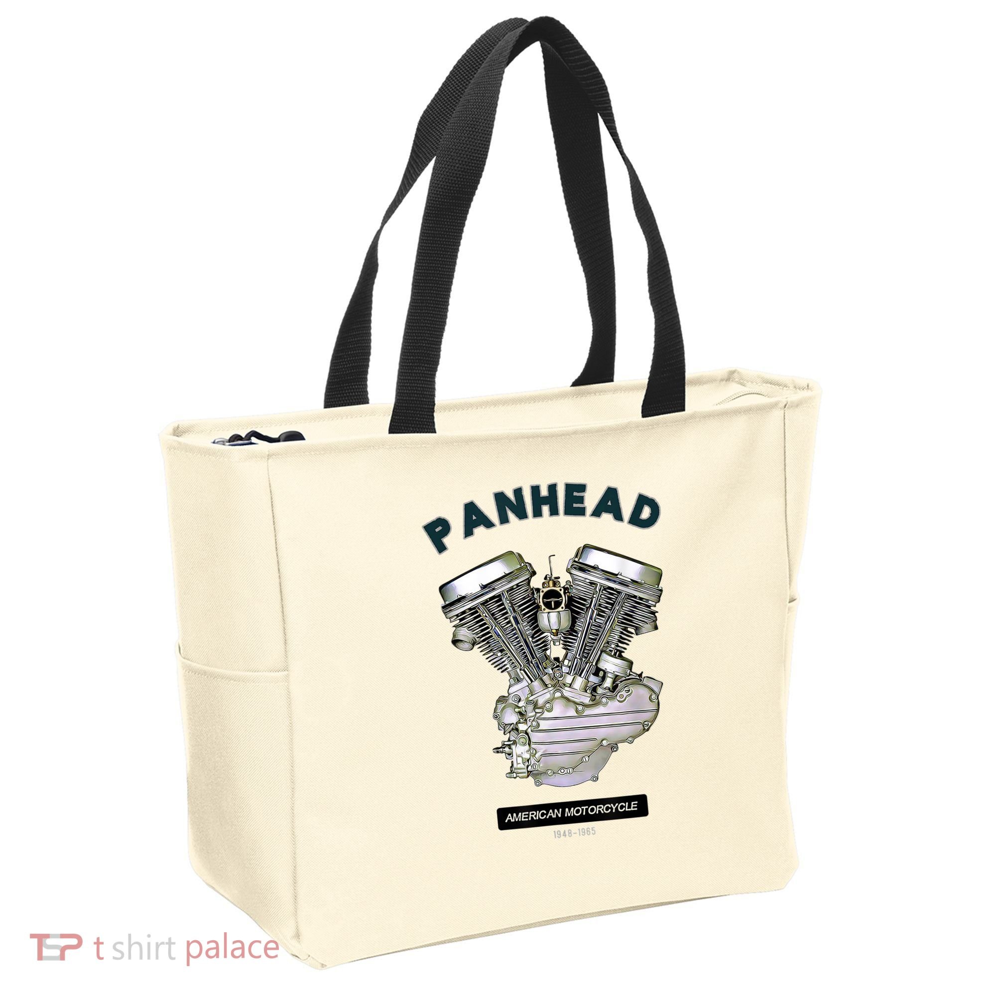 HD PanHead Retro VTwin Engine Motorcycle 48 65 Biker Gear Tote Bag