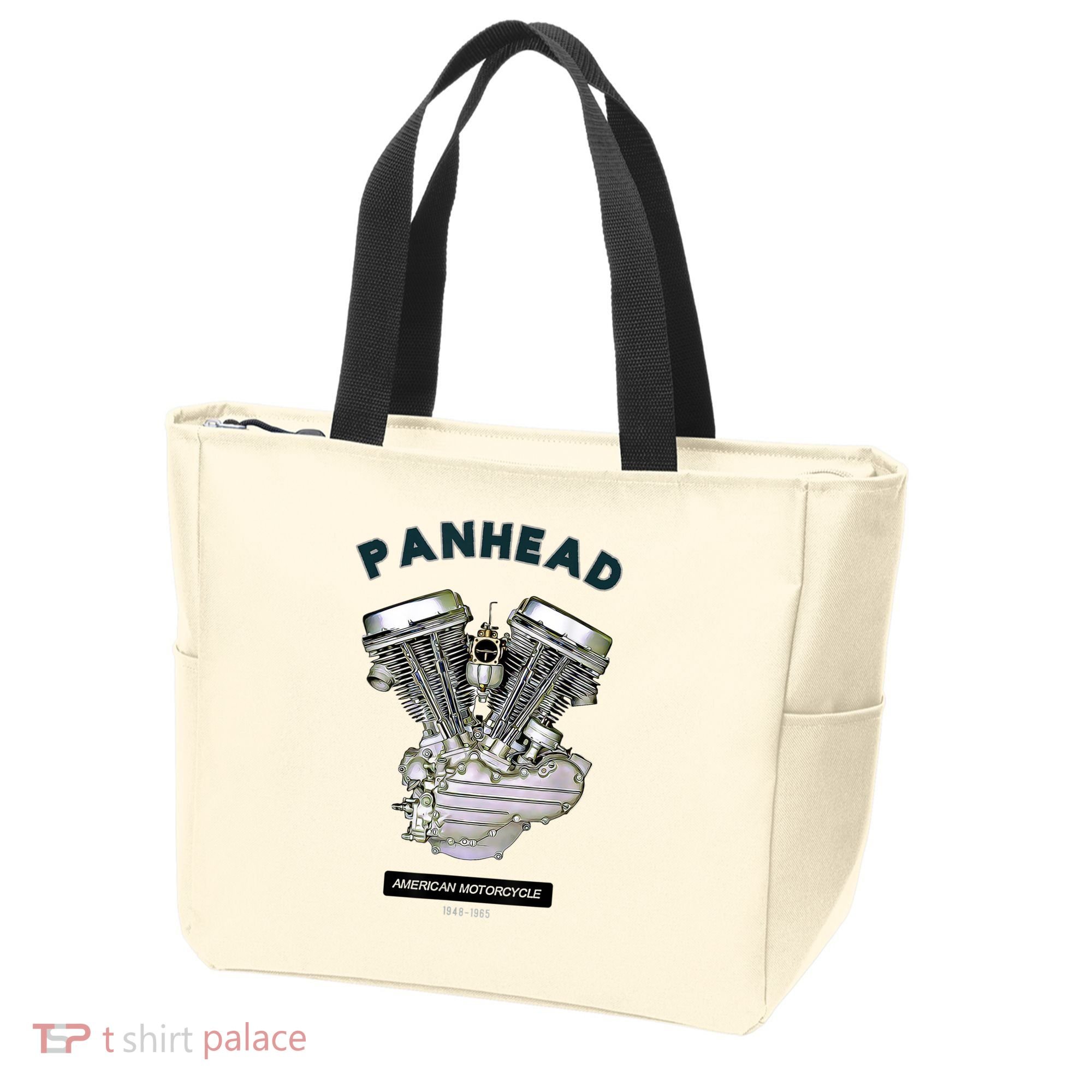 HD PanHead Retro VTwin Engine Motorcycle 48 65 Biker Gear Tote Bag