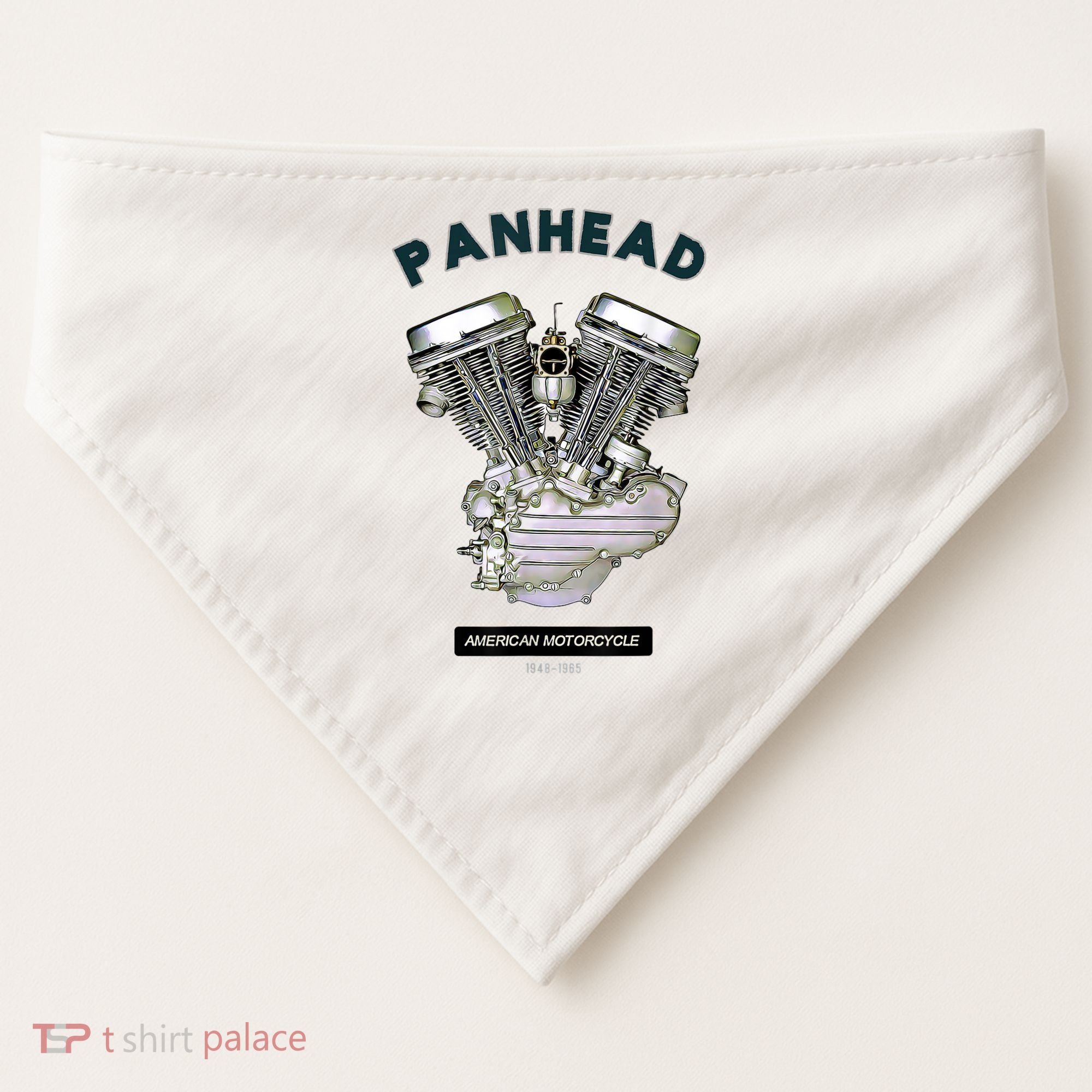 HD PanHead Retro VTwin Engine Motorcycle 48 65 Biker Gear USA-Made Doggie Bandana
