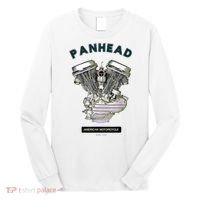HD PanHead Retro VTwin Engine Motorcycle 48 65 Biker Gear Long Sleeve Shirt thumb 0