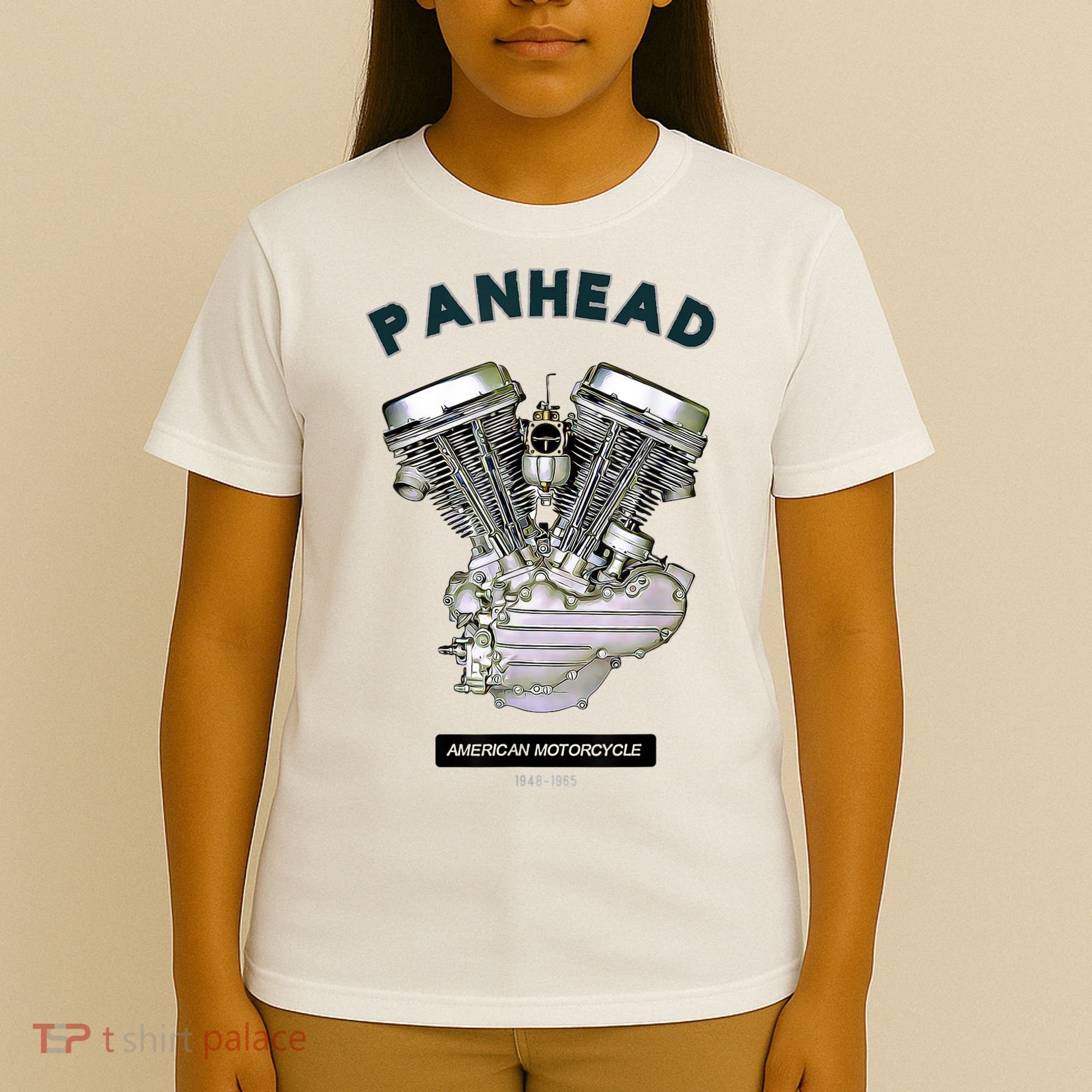 HD PanHead Retro VTwin Engine Motorcycle 48 65 Biker Gear T-Shirt