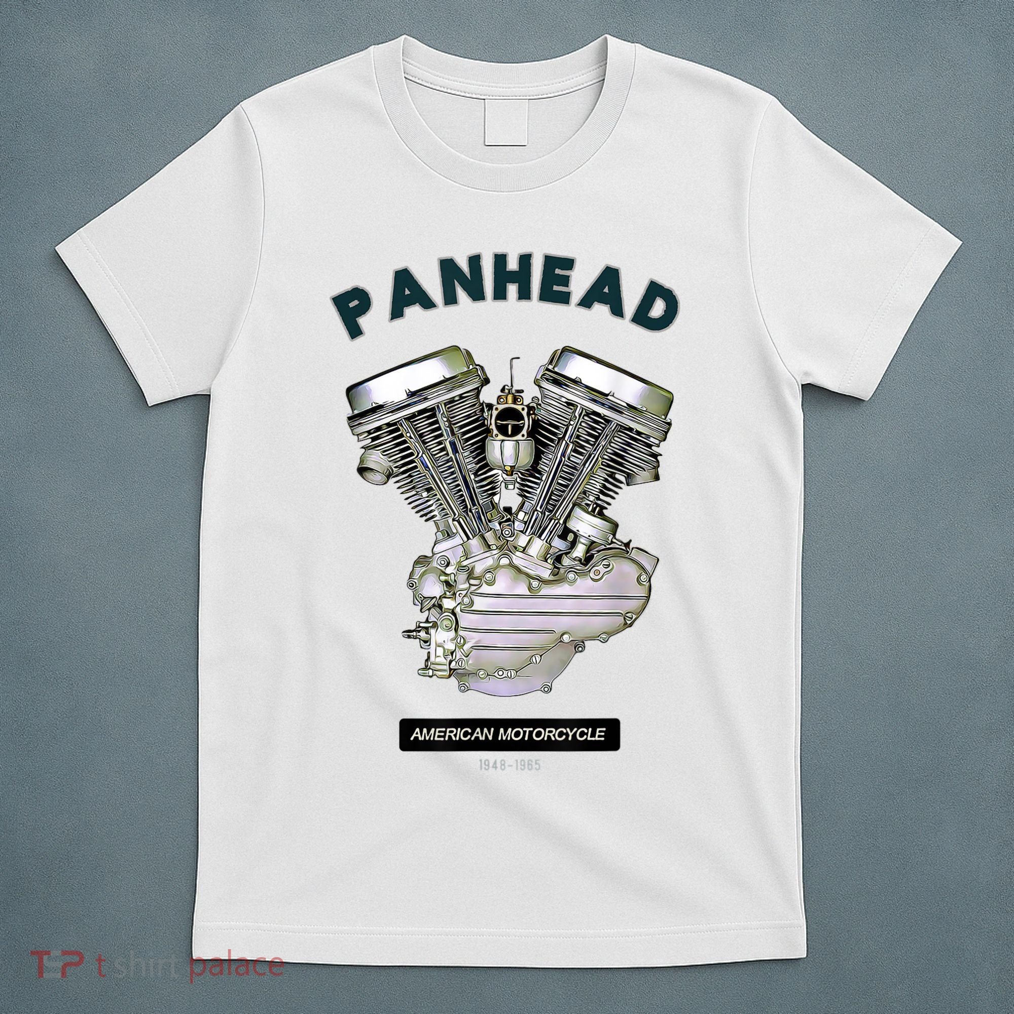 HD PanHead Retro VTwin Engine Motorcycle 48 65 Biker Gear T-Shirt