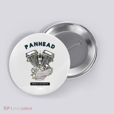 HD PanHead Retro VTwin Engine Motorcycle 48 65 Biker Gear Button