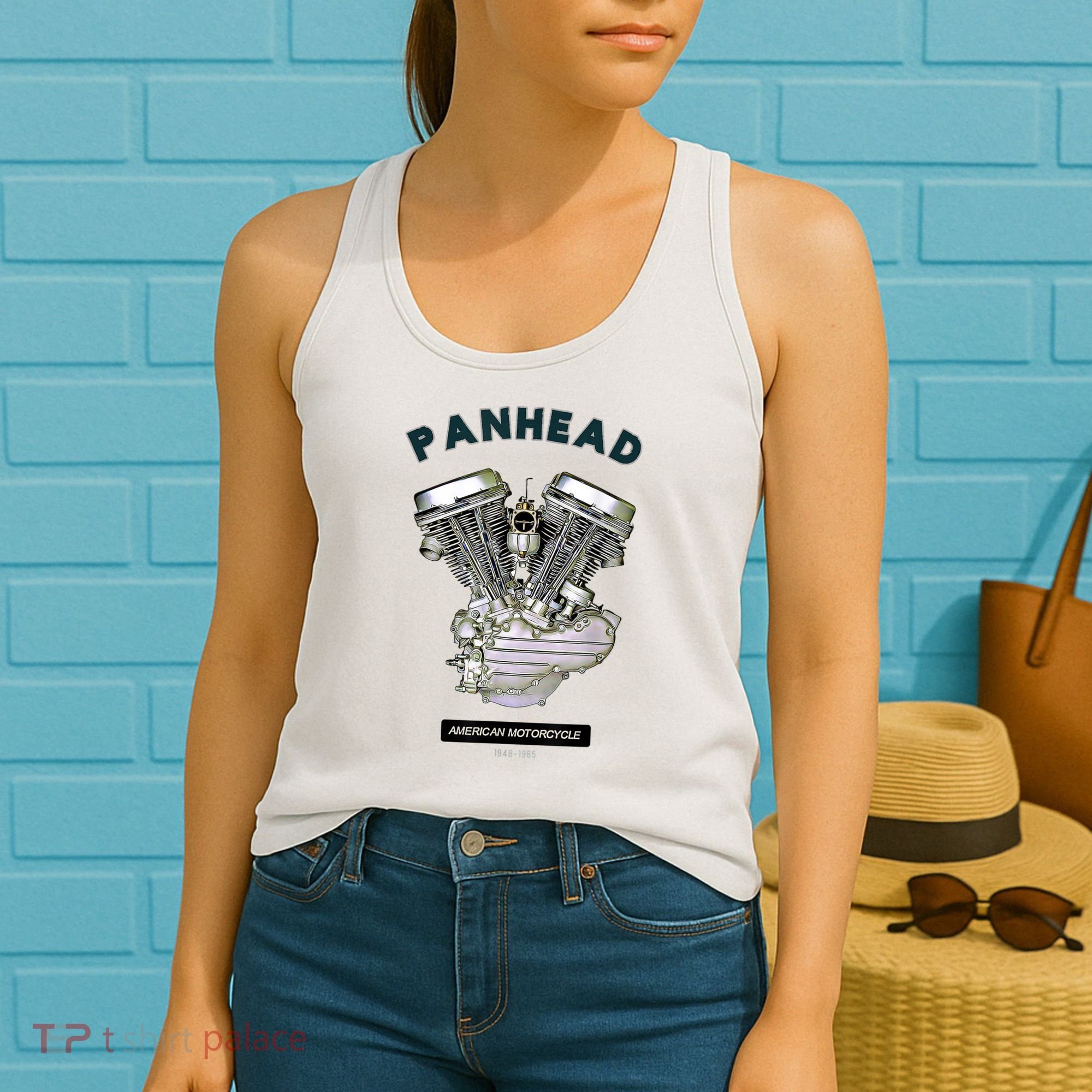 HD PanHead Retro VTwin Engine Motorcycle 48 65 Biker Gear Women's Tank Top
