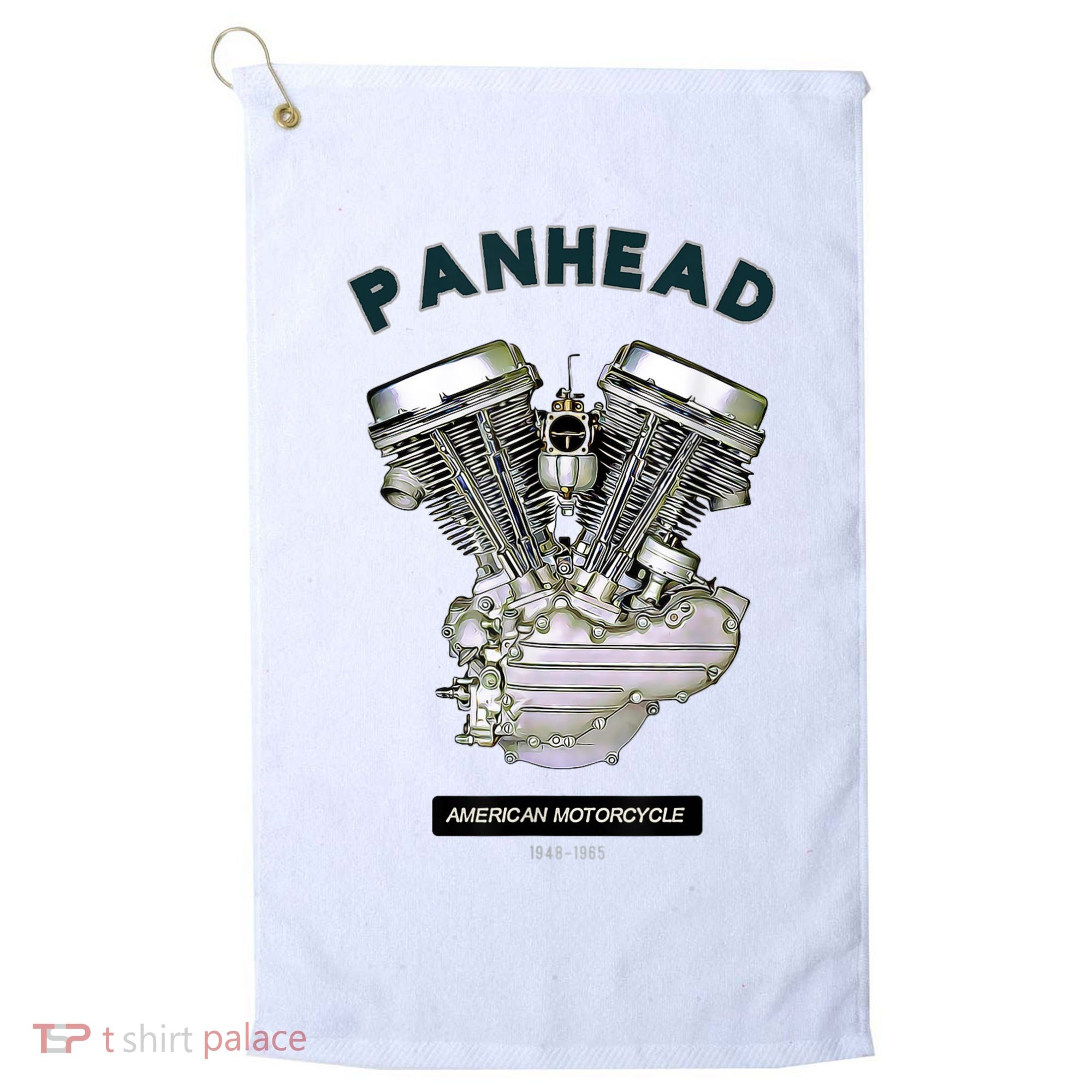 HD PanHead Retro VTwin Engine Motorcycle 48 65 Biker Gear Golf Towel