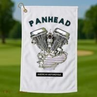 HD PanHead Retro VTwin Engine Motorcycle 48 65 Biker Gear Golf Towel thumb 1