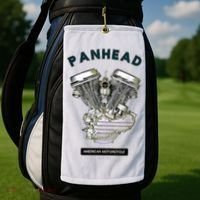 HD PanHead Retro VTwin Engine Motorcycle 48 65 Biker Gear Golf Towel thumb 2