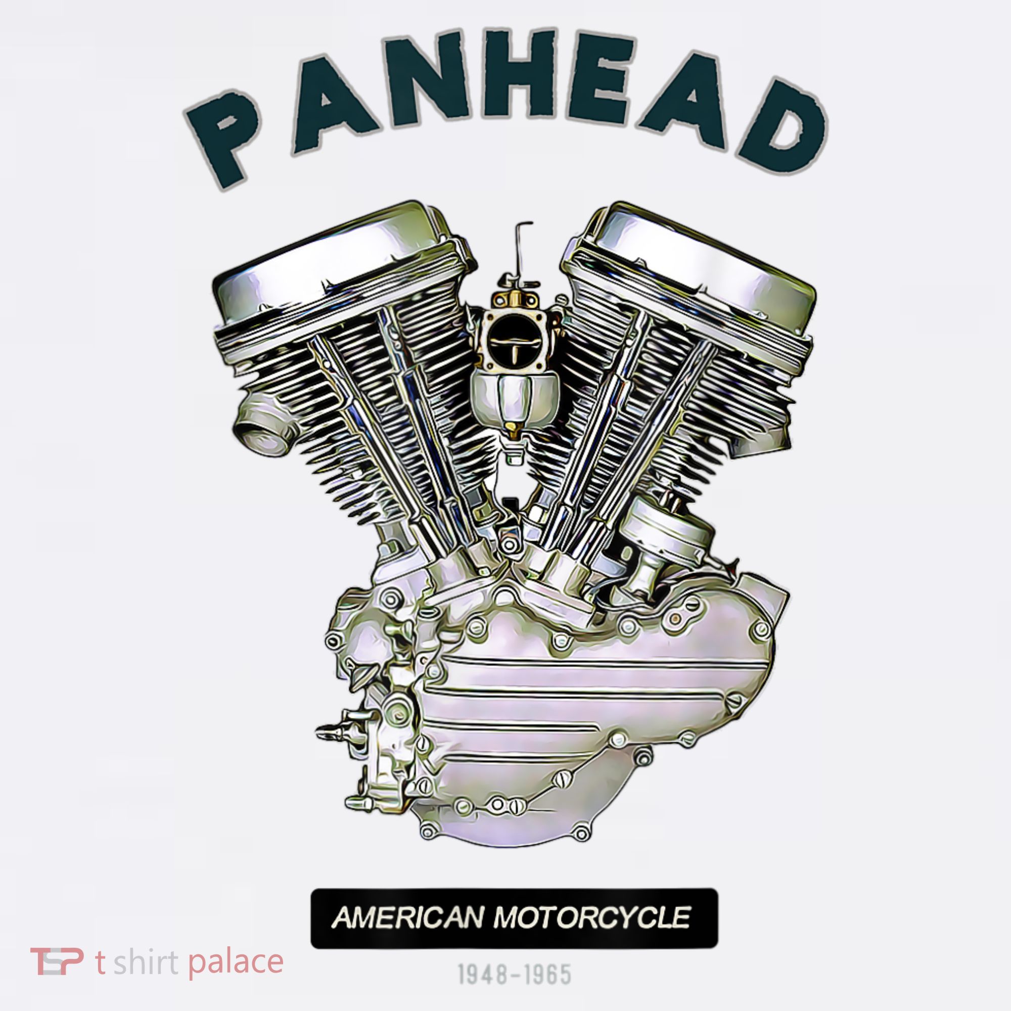 HD PanHead Retro VTwin Engine Motorcycle 48 65 Biker Gear Golf Towel