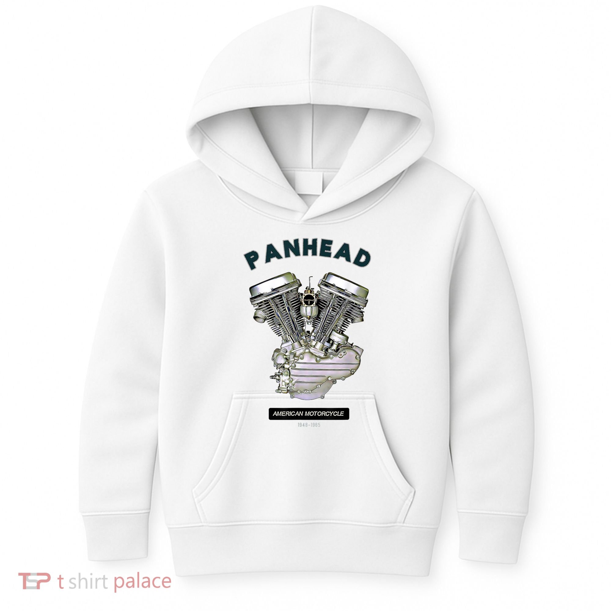 HD PanHead Retro VTwin Engine Motorcycle 48 65 Biker Gear Kids Hoodie