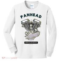 HD PanHead Retro VTwin Engine Motorcycle 48 65 Biker Gear Kids Long Sleeve Shirt thumb 0