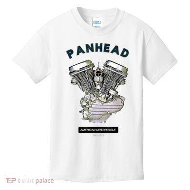 HD PanHead Retro VTwin Engine Motorcycle 48 65 Biker Gear Kids T-Shirt