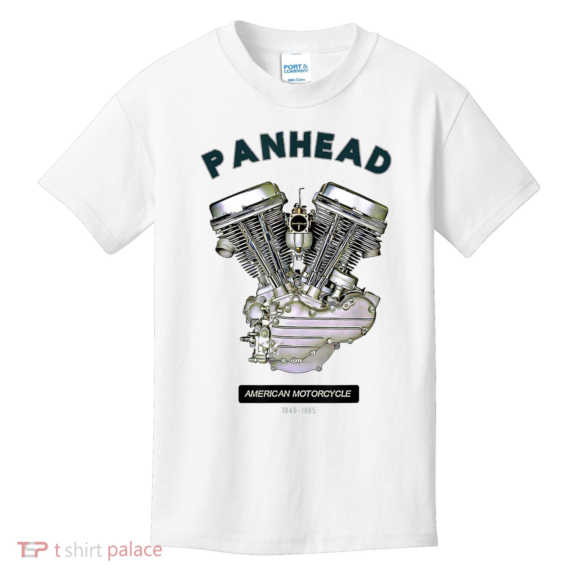 HD PanHead Retro VTwin Engine Motorcycle 48 65 Biker Gear Kids T-Shirt