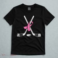 Hockey Pink Ribbon Breast Cancer Support for Sports Enthusiasts T-Shirt thumb 5