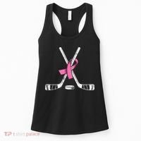 Hockey Pink Ribbon Breast Cancer Support for Sports Enthusiasts Women's Tank Top thumb 0