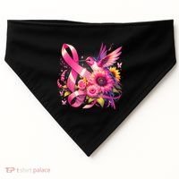 Hummingbird P.Ink Ribbon Breast Cancer Awareness Support USA-Made Doggie Bandana thumb 0