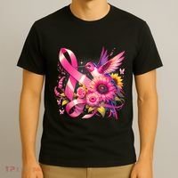 Hummingbird P.Ink Ribbon Breast Cancer Awareness Support T-Shirt thumb 3