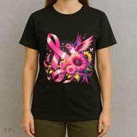 Hummingbird P.Ink Ribbon Breast Cancer Awareness Support T-Shirt thumb 4
