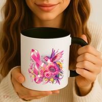 Hummingbird P.Ink Ribbon Breast Cancer Awareness Support Coffee Mug thumb 3