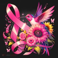 Hummingbird P.Ink Ribbon Breast Cancer Awareness Support Women's Hoodie thumb 2