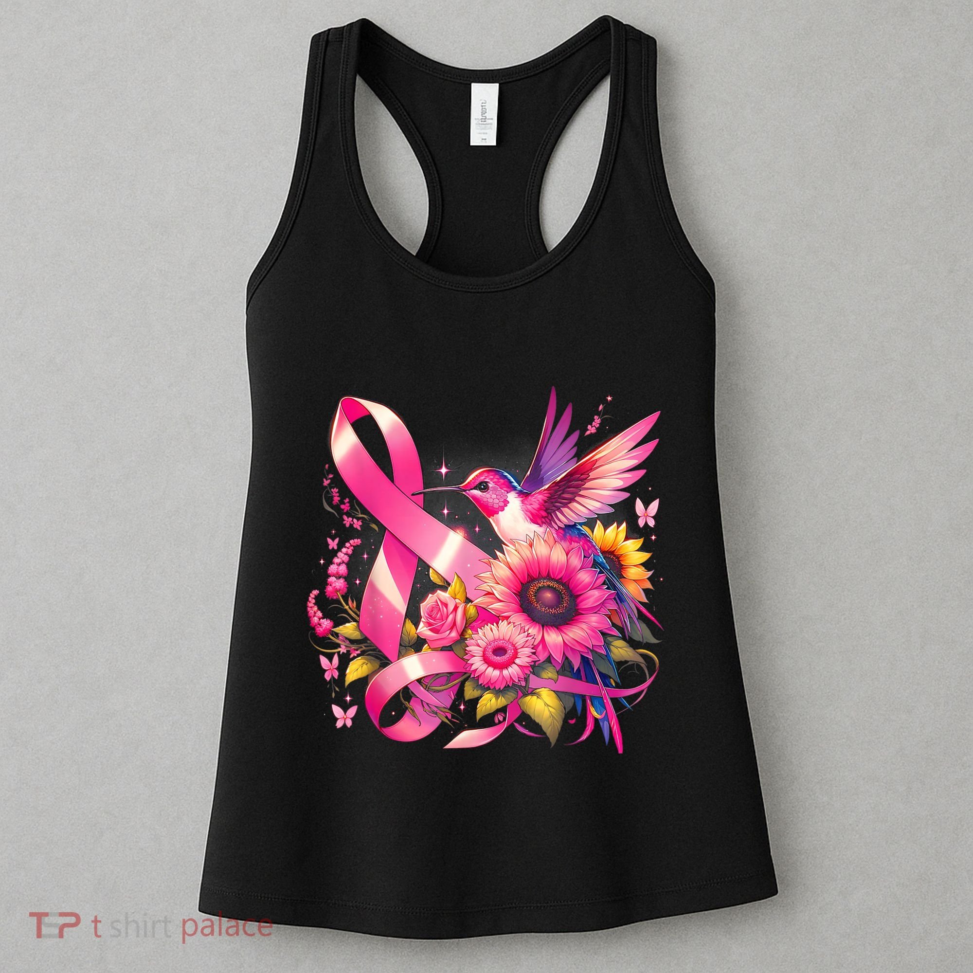 Hummingbird P.Ink Ribbon Breast Cancer Awareness Support Women's Tank Top