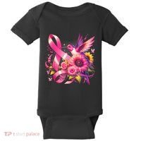 Hummingbird P.Ink Ribbon Breast Cancer Awareness Support Baby Bodysuit thumb 0
