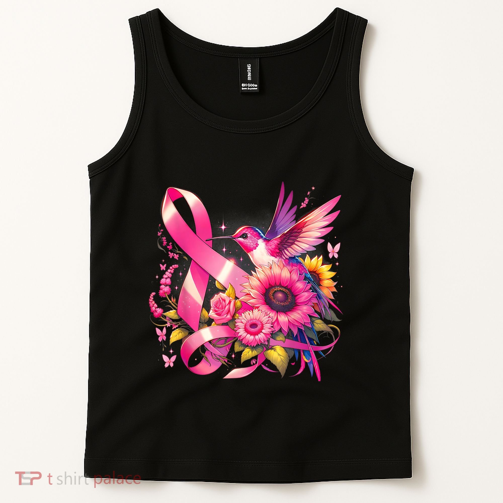 Hummingbird P.Ink Ribbon Breast Cancer Awareness Support Tank Top