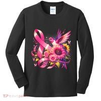 Hummingbird P.Ink Ribbon Breast Cancer Awareness Support Kids Long Sleeve Shirt thumb 0