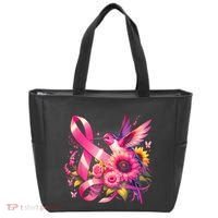 Hummingbird P.Ink Ribbon Breast Cancer Awareness Support Tote Bag thumb 0
