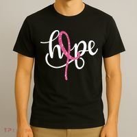 Hope Pink Ribbon Breast Cancer Awareness Month T-Shirt thumb 3