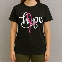 Hope Pink Ribbon Breast Cancer Awareness Month T-Shirt thumb 4