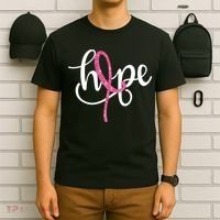 Hope Pink Ribbon Breast Cancer Awareness Month T-Shirt thumb 6