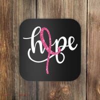 Hope Pink Ribbon Breast Cancer Awareness Month Coaster thumb 0