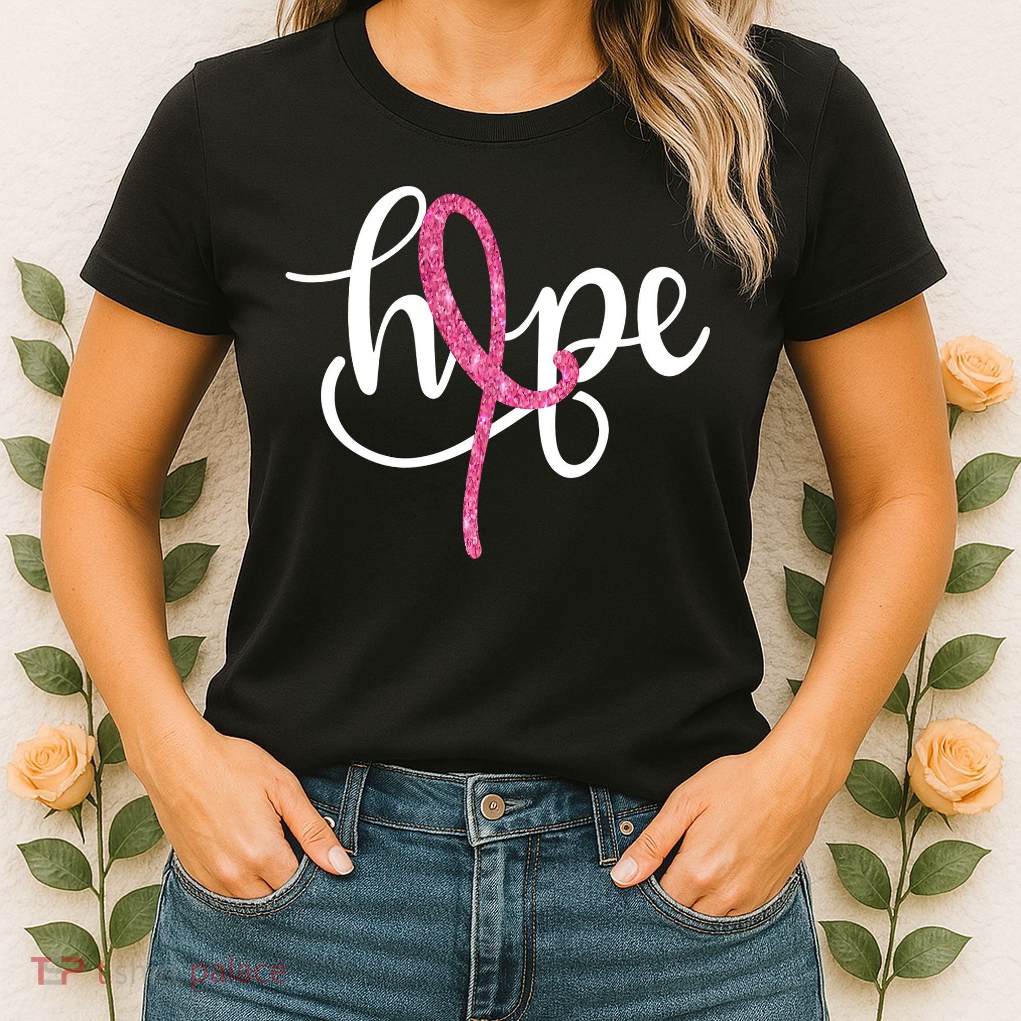 Hope Pink Ribbon Breast Cancer Awareness Month Women's T-Shirt