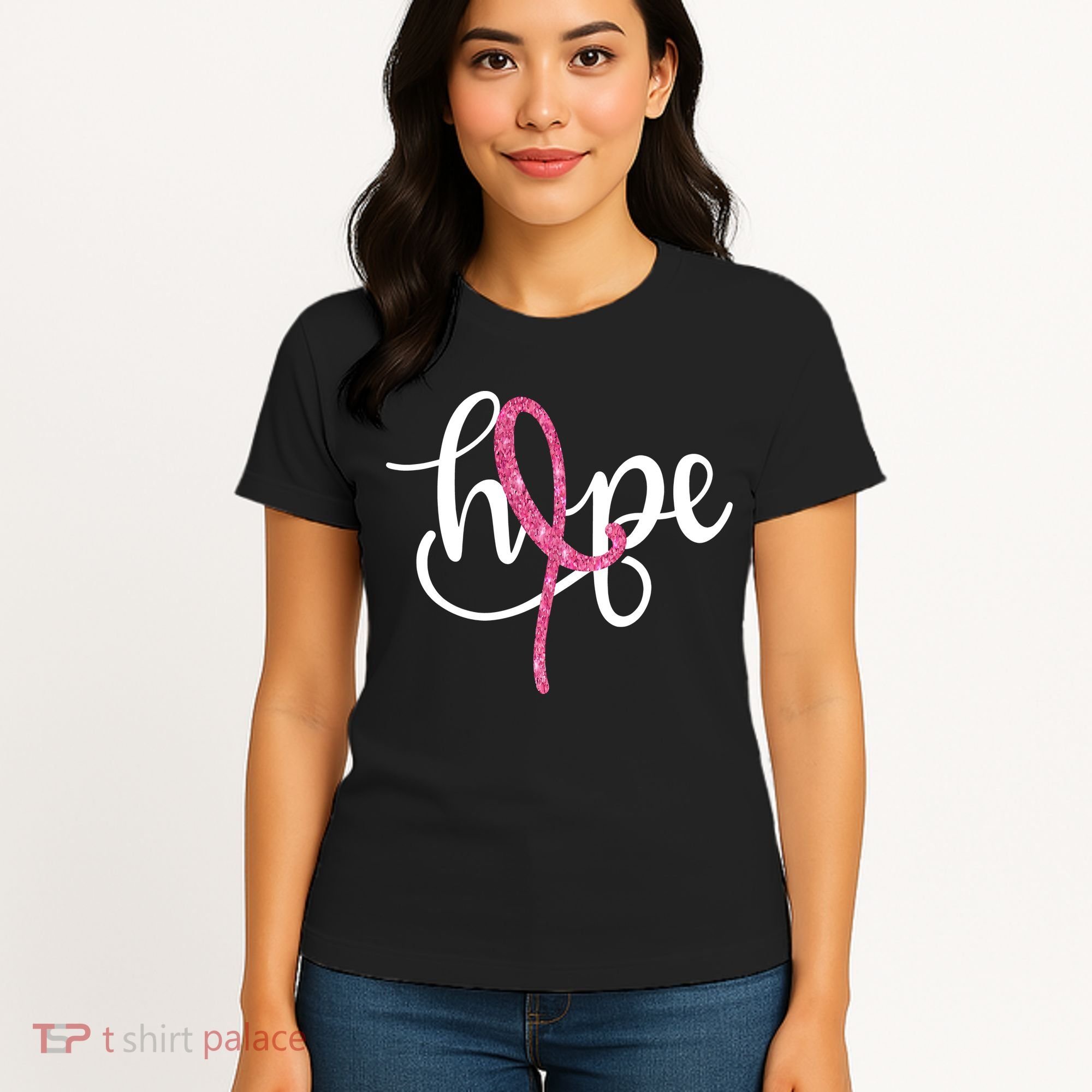 Hope Pink Ribbon Breast Cancer Awareness Month Women's T-Shirt